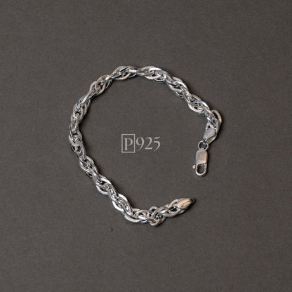 P925 silver Men's rope link bracelet