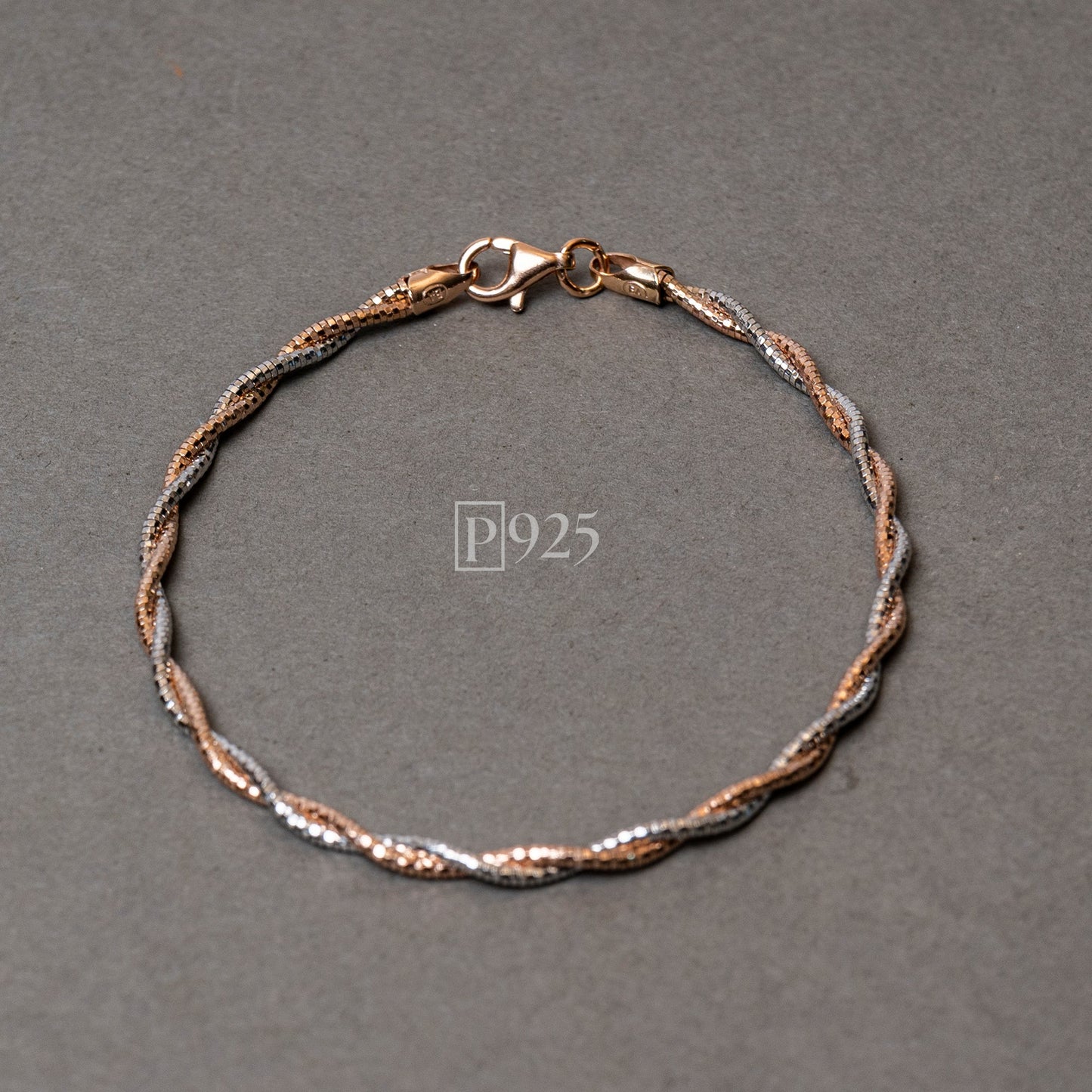 P925 Silver Italian rope style bracelet