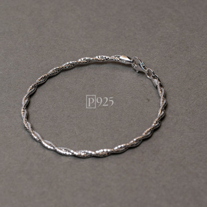 P925 Silver Italian rope style bracelet