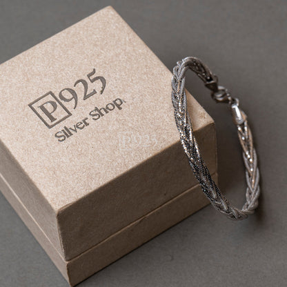 P925 Silver Italian rope style bracelet