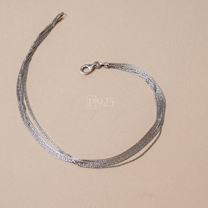 P925 Silver Italian 7 layer anklet