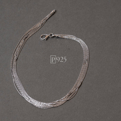 P925 Silver Italian 7 layer anklet