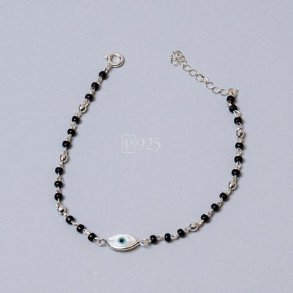 P925 silver evil eye najariya style bracelet