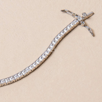 P925 Silver The Majestic cut cz diamond bracelet