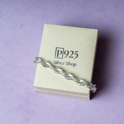 P925 SILVER LOOP SEQUENCE KIDS BRACELET