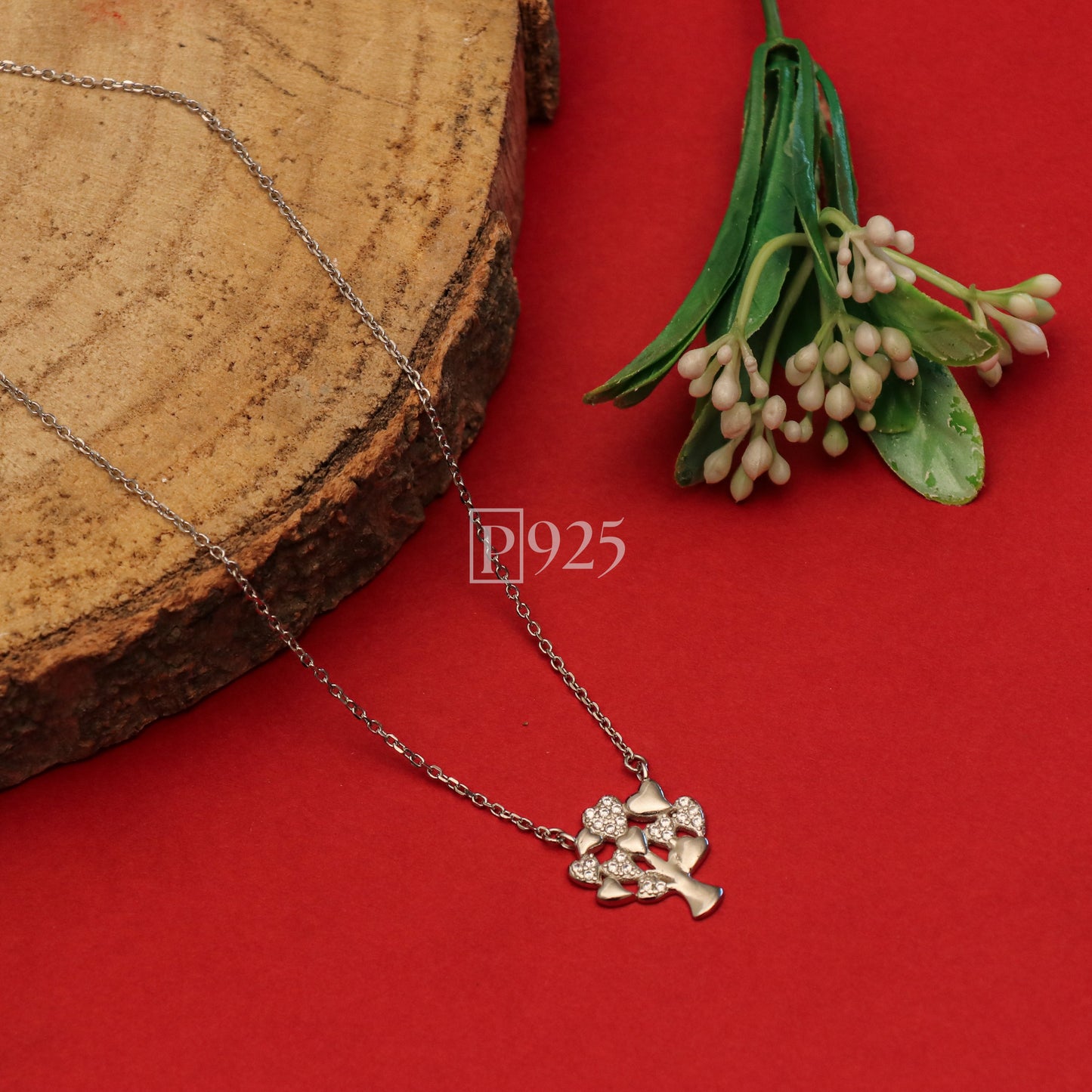 P925 silver tree minimal chain