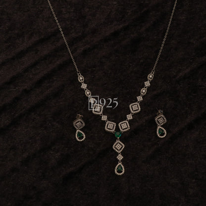 P925 nightshine silver Neckpiece & earrings set