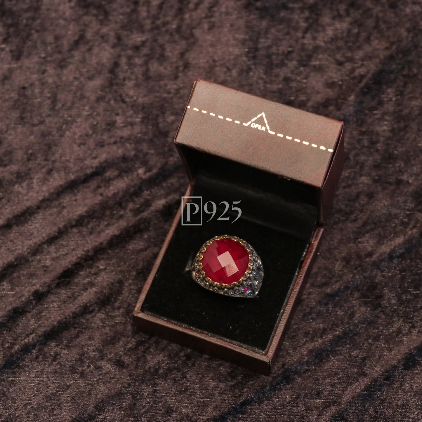 P925 Oval Ruby Silver Ring