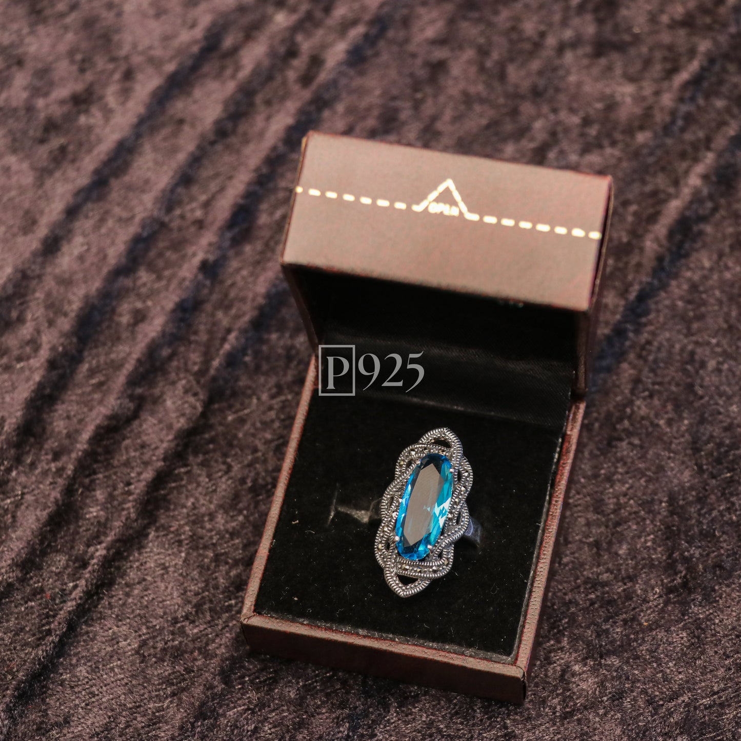 P925 Blue Stone Fashion Silver Ring