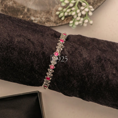 P925 Pink Sparkle Fashion Single Kada